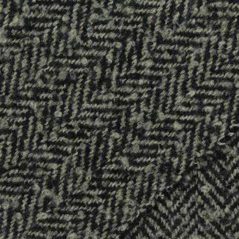 Light Grey Herringbone Bouclé, Wool-Poly