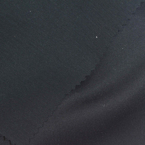 Polyester Modal Stretch Scuba Knit Fabric, 280 gsm, 180 cm — Black