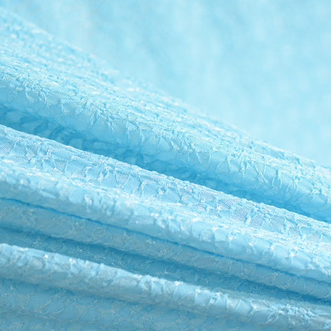 Polyester Stretch Knit Fabric, 90 gsm, 155 cm — Blue