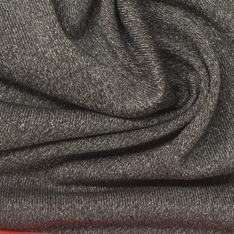Dark Grey Marl Jersey Knit, Metallic-Viscose, 200 gsm