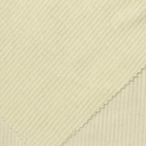Brushed Viscose Polyester Stretch Rib Knit Fabric, 260 gsm — Beige