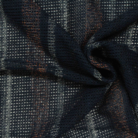 Light Grey Vertical-Stripe Chunky Knit, Viscose-Poly