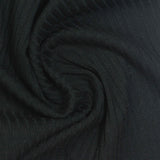 Polyester Viscose Stretch Rib Knit Fabric, 325 gsm, 130 cm — Black — photo 2