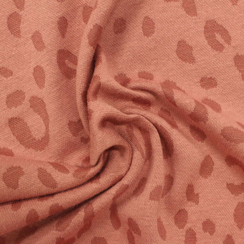 Terracotta Leopard Jacquard, Cotton-Poly