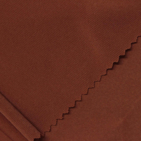Polyester Stretch ITY Knit Fabric, 227 gsm, 170 cm — Brown