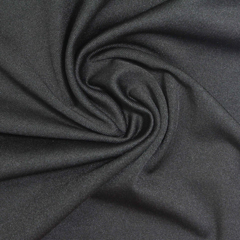 Polyester Stretch Milk Silk Knit Fabric, 180 gsm, 170 cm — Black