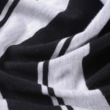 Black Horizontal-Stripe Jersey Knit, Viscose-Poly — photo 2