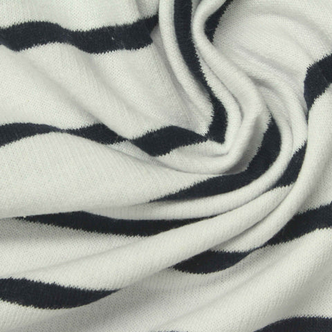 Dark Grey Horizontal-Stripe French Terry, Cotton