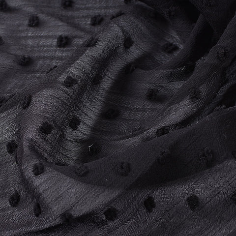Fine Dotted 100% Polyester Woven Fabric, 87 gsm, 144 cm — Grey