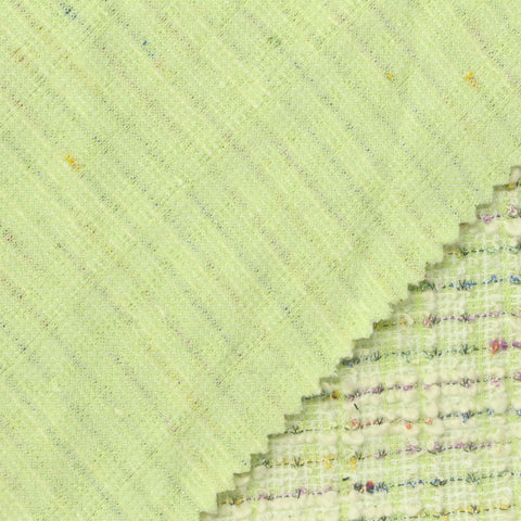 Light Green Horizontal-Stripe Bouclé, Poly-Cotton