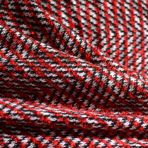 Red Zigzag Chunky Knit, Acrylic-Poly