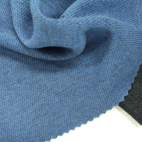 Heathered Blue Marl Knit, Wool-Cotton