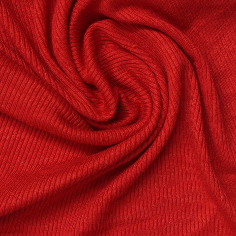 Viscose Stretch Rib Knit Fabric, 230 gsm, 120 cm — Red, ref EF-261026
