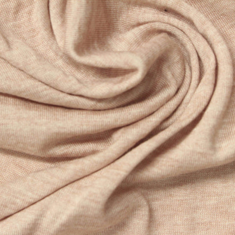 Yarn-Dyed Viscose Wool Jersey Knit Fabric, 170 gsm, 170 cm — Beige