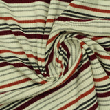 Cream Horizontal-Stripe Rib Knit, Viscose — photo 2