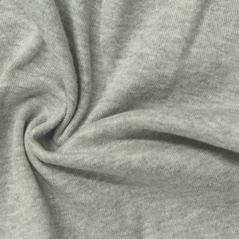 Light Grey Marl Rib Knit, Cotton-Poly, 200 gsm