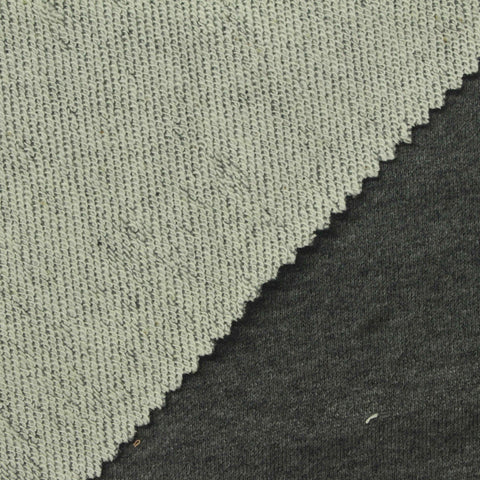 Dark Grey Marl French Terry, Cotton, 260 gsm