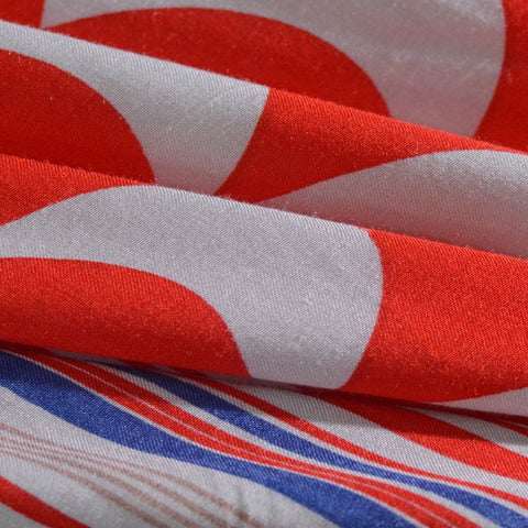 Red Stripes Woven, Viscose