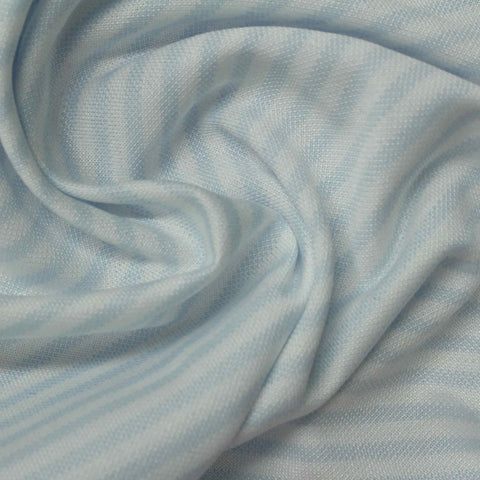 Light Blue Horizontal-Stripe Knit, Cotton-Poly