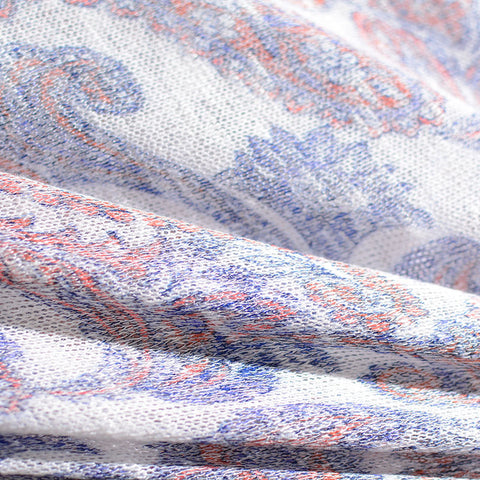 Blue Paisley Chunky Knit, Spandex-Poly