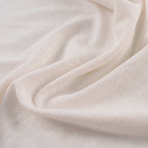 Viscose Stretch Jersey Knit Fabric, 208 gsm, 155 cm — White