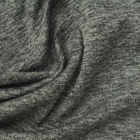 Grey Marl Jersey Knit, Polyester, 260 gsm