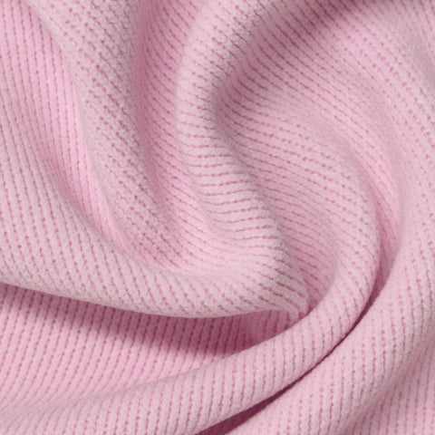 Slub Polyester Stretch Chenille Fabric, 400 gsm, 165 cm — Pink