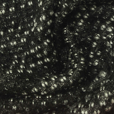 Black Flecks Chunky Knit, Acrylic-Poly