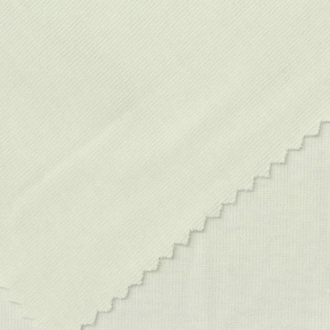 100% Cotton Rib Knit Fabric, 165 gsm, 160 cm — White