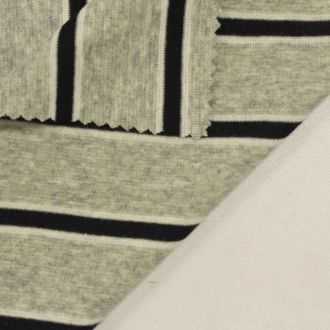 Beige Vertical-Stripe Rib Knit