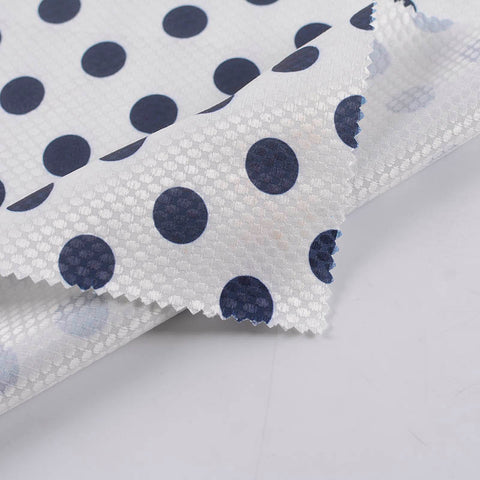 Navy Dots Jacquard, Polyester, 149 gsm