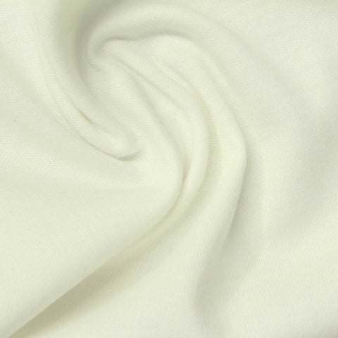 100% Cotton Interlock Knit Fabric, 230 gsm, 160 cm — White