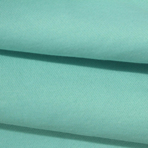 Brushed Cotton Polyester French Terry Fabric, 350 gsm, 180 cm — Blue