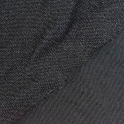 Polyester Cotton Stretch French Terry Fabric, 260 gsm, 175 cm — Navy, ref EF-261495