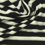 Black Horizontal-Stripe Knit, Viscose — photo 2