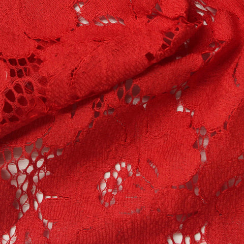 Red Floral Lace, Cotton