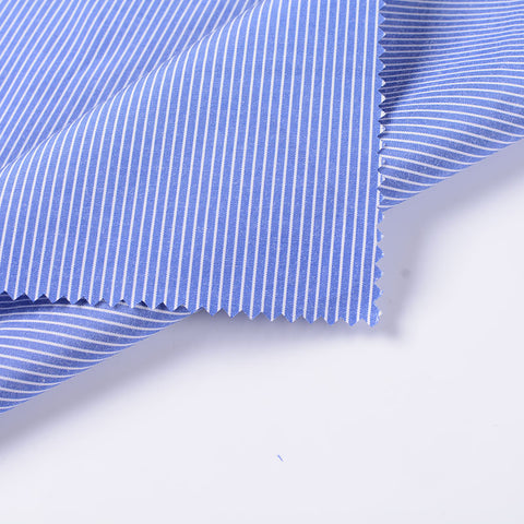White Vertical-Stripe Woven, Poly-Cotton