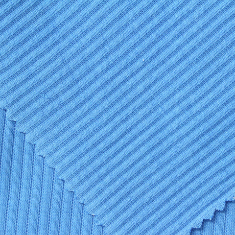 Rib Knit Fabric, 260 gsm, 110 cm — Blue, ref EF-247920