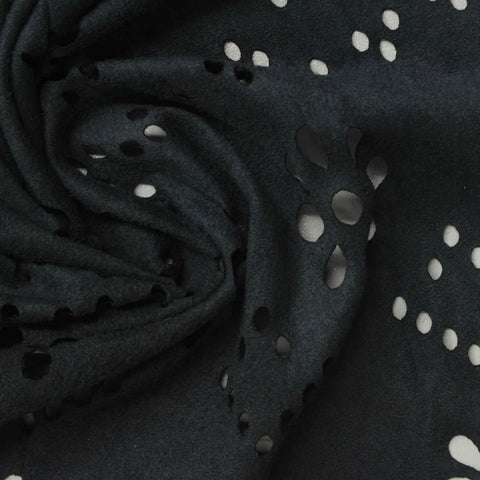 Black Bold-Floral Crepe, Polyester