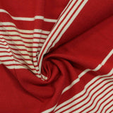 Red Horizontal-Stripe Jersey Knit, Cotton-Modal — photo 2