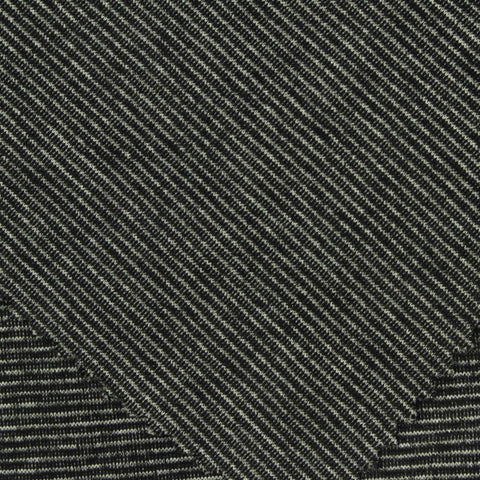 Black Horizontal-Stripe Interlock Knit, Cotton-Poly
