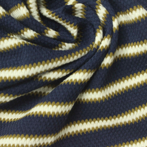 Navy Stripes Jacquard, Cotton