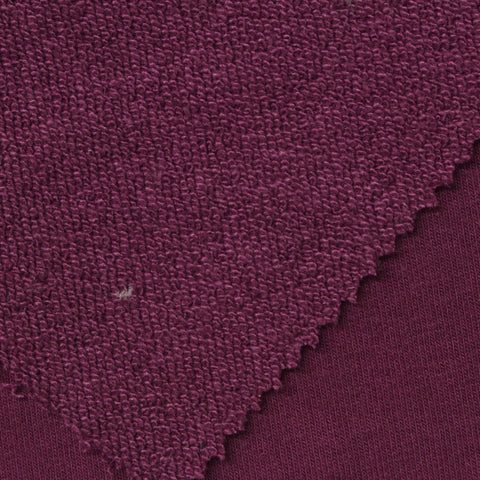 Polyester Cotton Stretch French Terry Fabric, 440 gsm, 178 cm — Purple