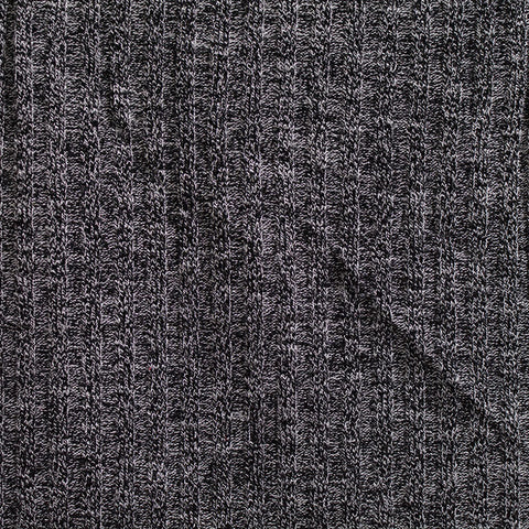 Light Grey Marl Rib Knit, Poly-Viscose, 300 gsm, 150 cm