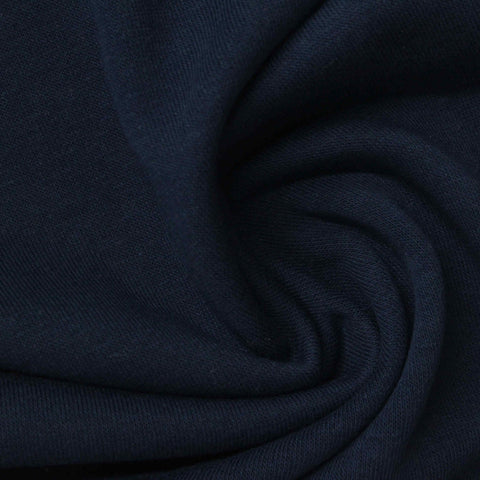100% Cotton French Terry Fabric, 238 gsm, 157 cm — Navy