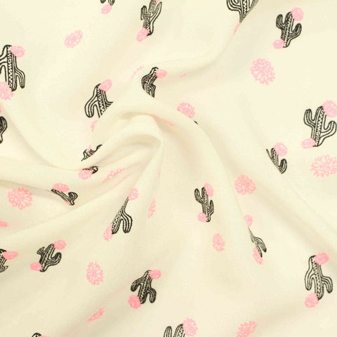 Black Flowers Woven, Viscose, 127 gsm