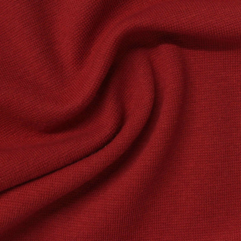Cotton Polyester Stretch Rib Knit Fabric, 355 gsm, 190 cm — Red