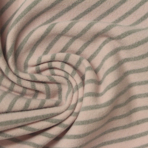Light Pink Horizontal-Stripe Rib Knit, Polyester