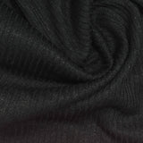 Polyester Stretch Rib Knit Fabric, 220 gsm, 160 cm — Black — photo 2