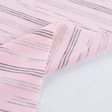 Pink Horizontal-Stripe Jersey Knit, Poly-Viscose — photo 2
